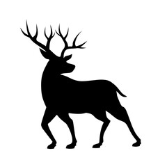Deer silhouette icon vector. Reindeer silhouette can be used as icon, symbol or sign. Deer icon for design related to animal, wildlife or landscape