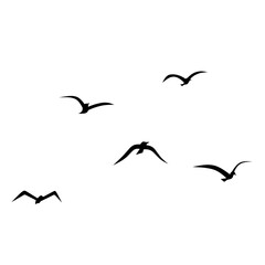 Birds flock silhouette icon vector. Birds flock silhouette can be used as icon, symbol or sign. Birds flock icon for design related to animal, wildlife or landscape