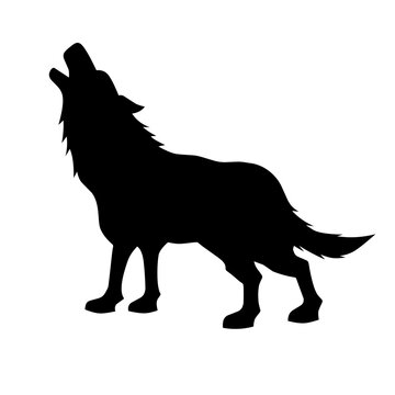 Wolf howling silhouette icon vector. Wolf howling silhouette can be used as icon, symbol or sign. Wolf icon for design related to animal, wildlife or landscape