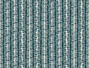  ticking dark navy blue and cream  coral stripes, beach house, boho chic, coastal, seaweed seafern seamless pattern, vector illustration © VecTerrain
