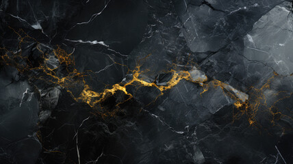 Black marble texture background, abstract pattern of gold line in dark rock. Concept of art,...