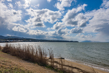 View of the Shinji-ko (Lake Shinji) in Shimane Prefecture, Japan