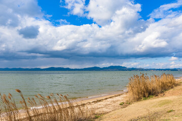 View of the Shinji-ko (Lake Shinji) in Shimane Prefecture, Japan