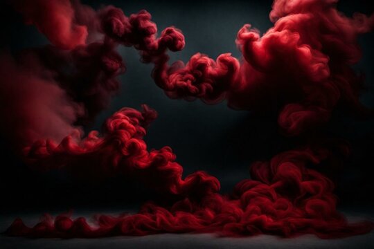 Blood red color background with abstract smoke texture