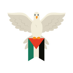 palestine peace dove holding flag