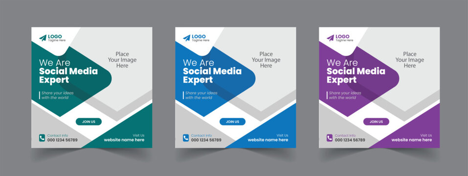 Corporate Business Promotion Digital Agency social media post template Web banner design