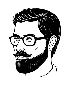recommend clip art: Man with beard. Face with hairstyle