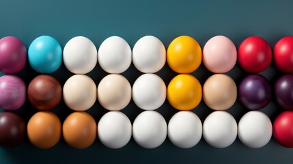 Top View Image Colorful Painted Eggs , Background HD, Illustrations