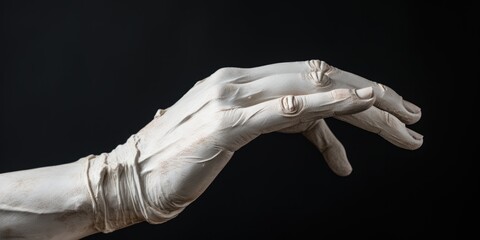 White plaster figure of a human hand