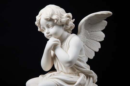White plaster figure of an angel