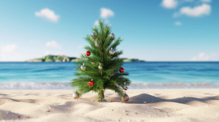 Christmas tree on the beach
