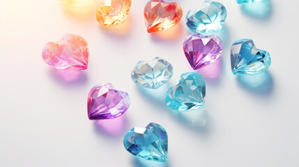 Crystal colorful hearts