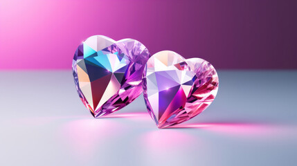 Fototapeta premium Crystal colorful hearts