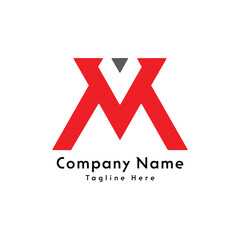 MV letter logo design icon