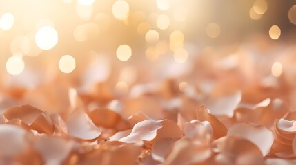 Abstract pastel pink and white flower petals flying in the air. Spring minimal background.