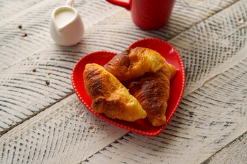 Breakfast croissants and fresh coffee