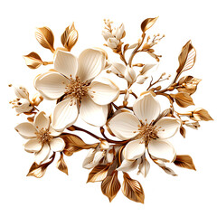 Realistic flowers clipart on isolated  with transparent concept