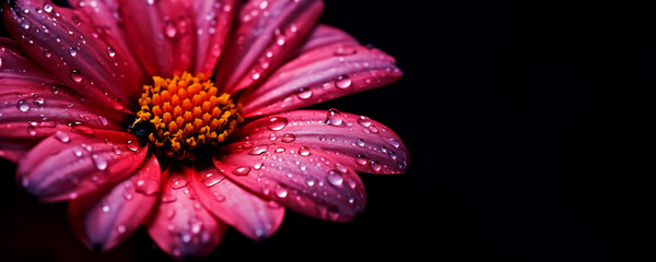 Close up of purple Flower with copy space background