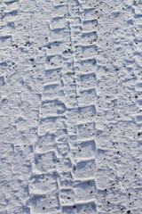 snow tracks on the road