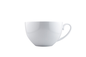 Blank white mug on transparent fit for drink concept.