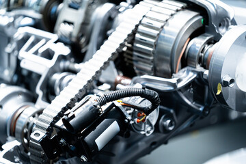 close-up of car engine