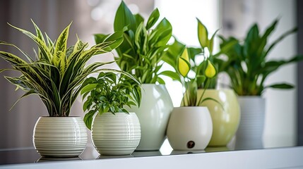 Indoor plants on the table in the room
