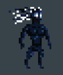 pixel art style illustration vector 8 bit 8-bit character set retro design game aseprite vintage dark character