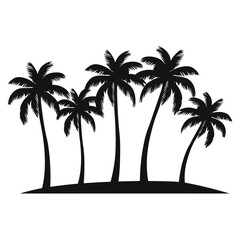 A Coconut tree Silhouette Vector isolated on a white background