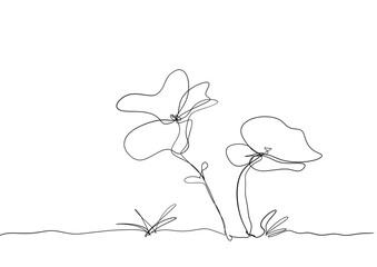 inked line art of flower