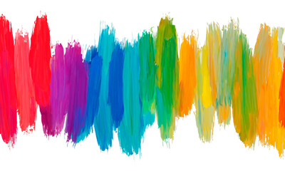 Rainbow oil colour brush strokes