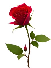 Fototapeta premium beautiful red rose isolated on white