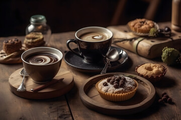 Obraz na płótnie Canvas still life with coffee and cookies. 