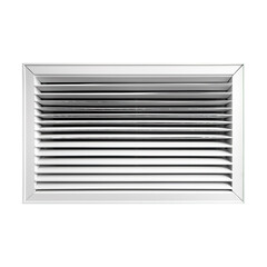 Closeup clean new Ceiling Air Duct air vent flow isolated on transparent background.