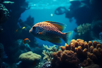 Fototapeta na wymiar coral reef with fish. 