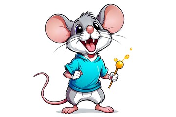 A Cartoonish Mouse in a Playful Pose (JPG 300Dpi 10800x7200)
