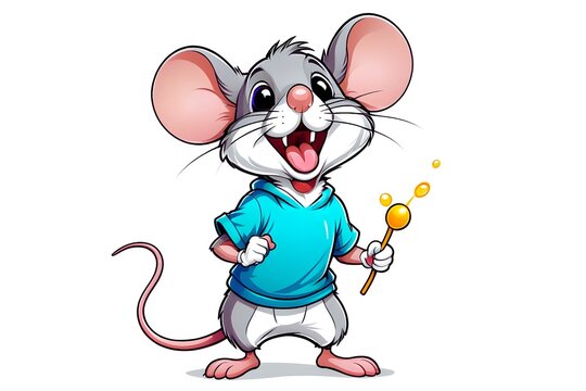 A Cartoonish Mouse in a Playful Pose (JPG 300Dpi 10800x7200)