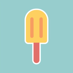 Ice cream icon. Vector illustration in flat style for summer theme design and concept