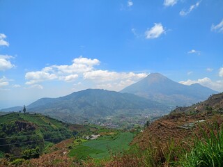 landscape with blue sky