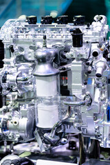 Close-up of engine in car