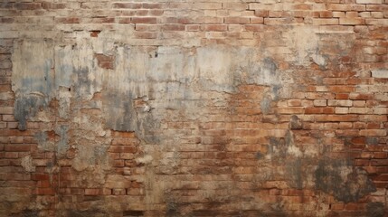 A weathered brick wall with worn-out edges and a rustic appeal.