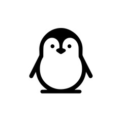 penguin vector. black and white penguin illustration no fill. simple penguin line art. Christmas penguin. Merry Christmas vector. Happy penguin vector