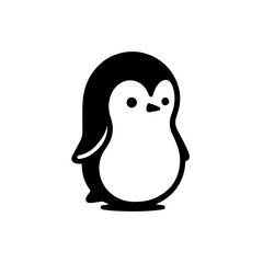 penguin vector. black and white penguin illustration no fill. simple penguin line art. Christmas penguin. Merry Christmas vector. Happy penguin vector