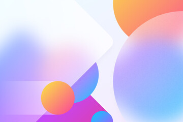 Vivid abstract 3D illustration with a glass morphism effect, featuring round shapes and a bright color gradient for a dynamic and modern decorative background, blending glossy and blurred geometric el