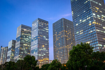 Obraz premium skyscrapers in a finance district