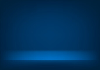 Blue navy studio room background. Space for selling products on the website. blue background. Abstract minimal design. Vector illustration.