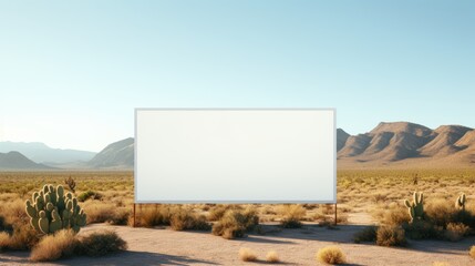 A minimalist outdoor advertising photo realistic illustration - Generative AI.