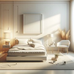 Modern bedroom concept.