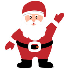 Santa Claus isolated,Vector element design Cartoon Funny happy Santa character Christmas waving For Christmasgreetingcards,banners, tags and labels.