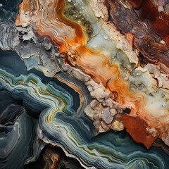 Obraz premium Mineral Mosaic: Dazzling Diversity of Colorful Minerals in Natural Formations
