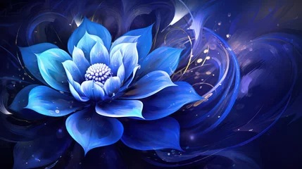 Fotobehang Abstract blue flower background as wallpaper illustration © iv work